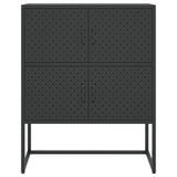 Highboard svart 80x35x100 cm stål