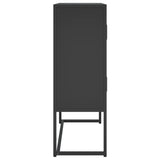 Highboard svart 80x35x100 cm stål