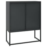 Highboard svart 80x35x100 cm stål