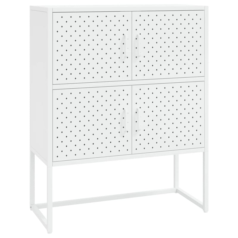 Highboard hvit 80x35x100 cm stål