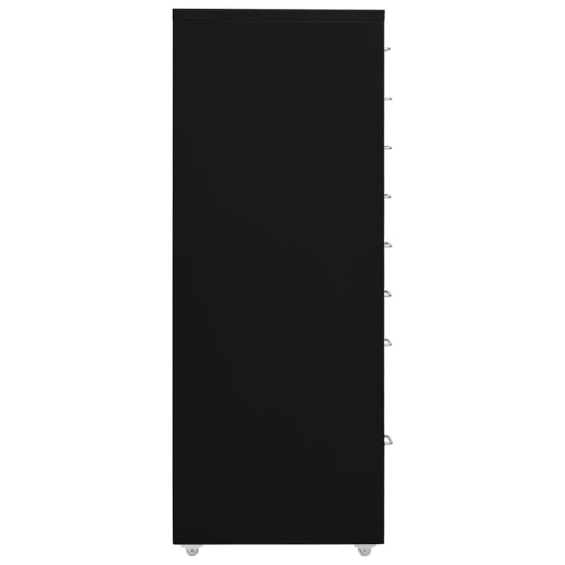 Mobilt arkivskap svart 28x41x109 cm metall