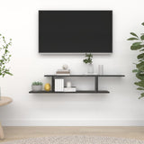 Veggmontert TV-hylle svart 125x18x23 cm sponplate