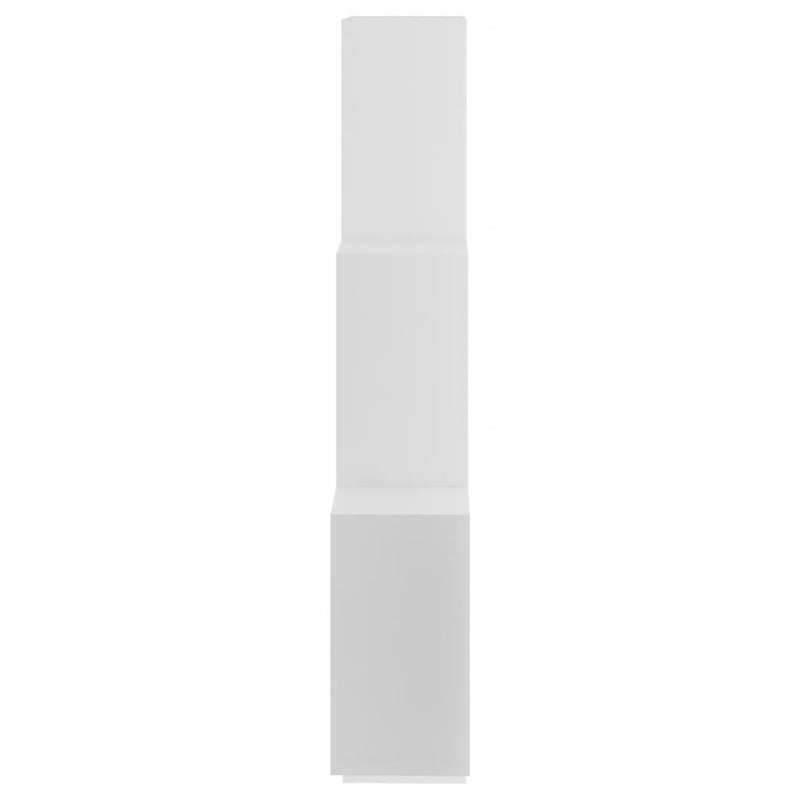 Kubeformet vegghylle hvit 78x15x93 cm sponplate