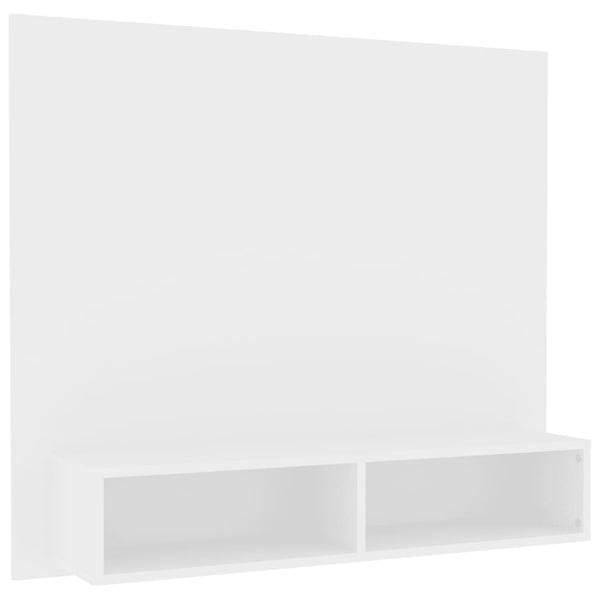Veggmontert TV-benk hvit 102x23,5x90 cm sponplate
