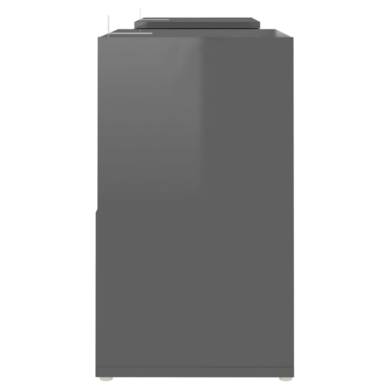 TV-benk høyglans grå 104x30x52 cm sponplate