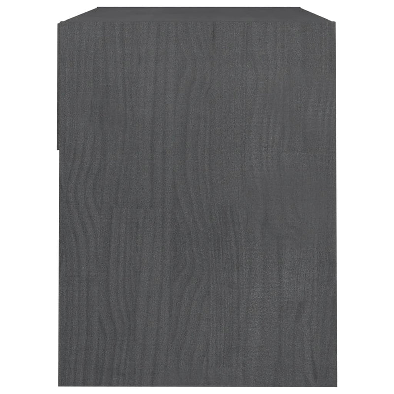 Nattbord grå 40x31x40 cm heltre furu