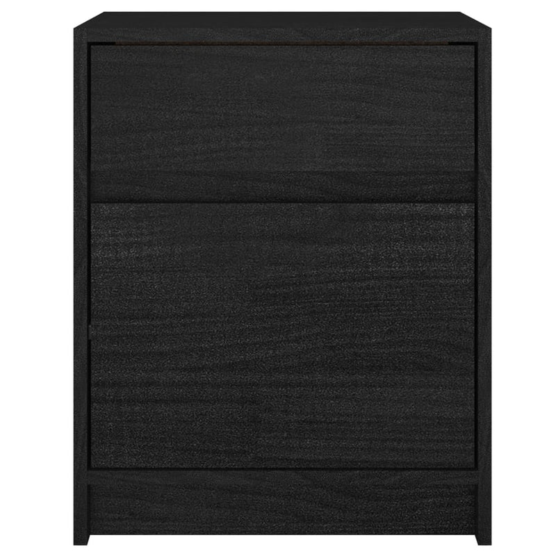 Nattbord 2 stk 40x31x50 cm heltre furu svart
