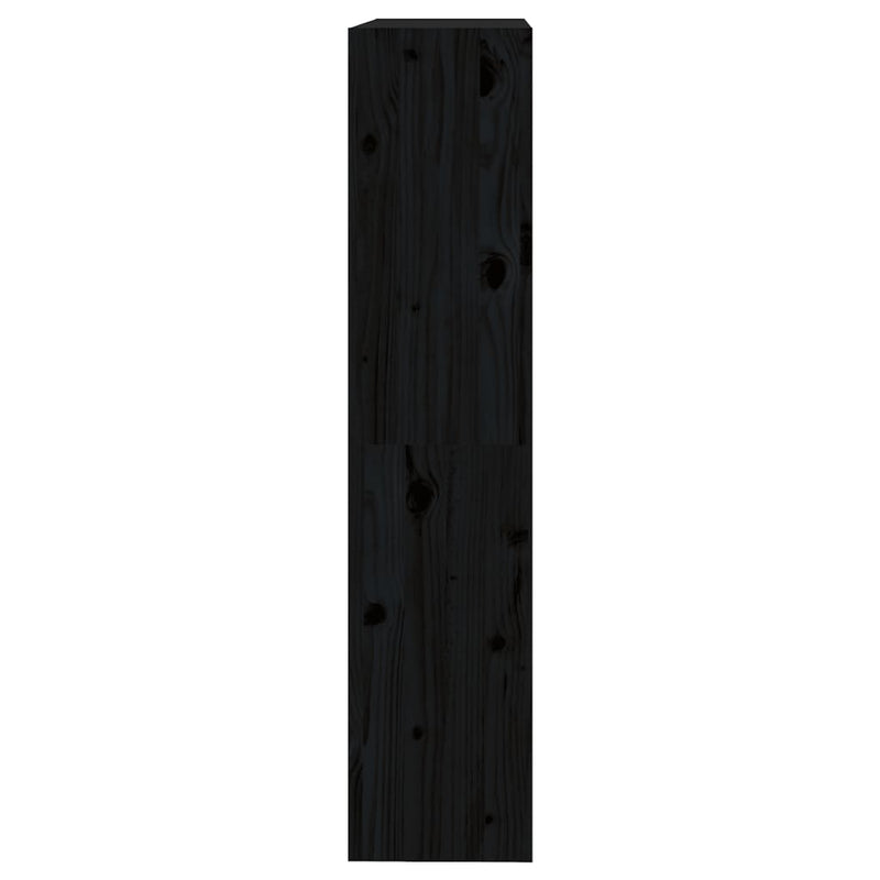 Bokhylle/romdeler svart 80x30x135,5 cm heltre furu