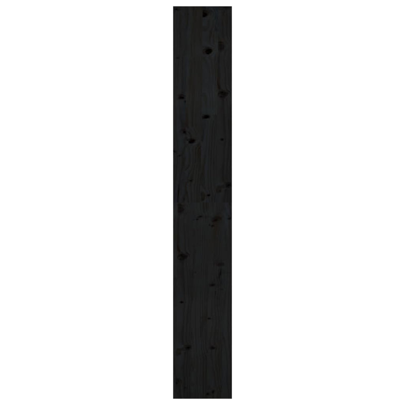 Bokhylle/romdeler svart 80x30x199,5 cm heltre furu