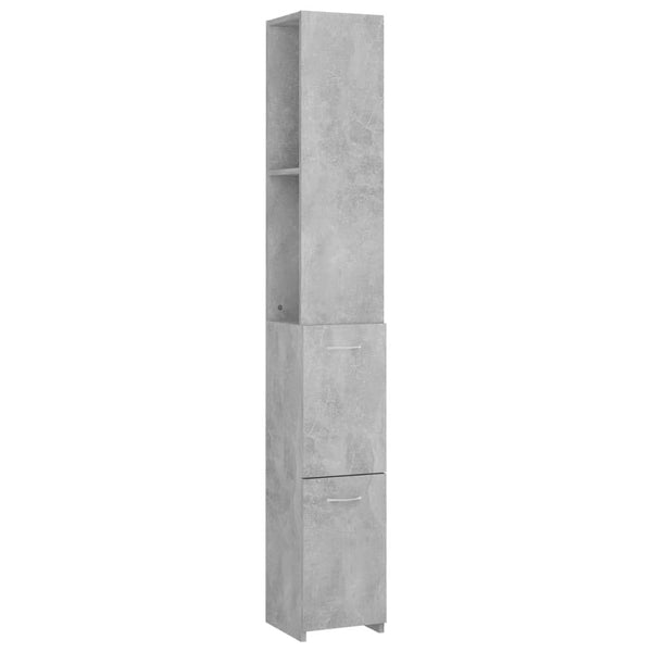Baderomsskap betonggrå 25x25x170 cm sponplate