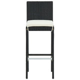 Utendørs barstoler med puter 4 stk svart polyrotting
