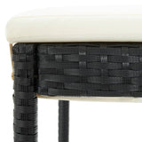 Utendørs barstoler med puter 4 stk svart polyrotting