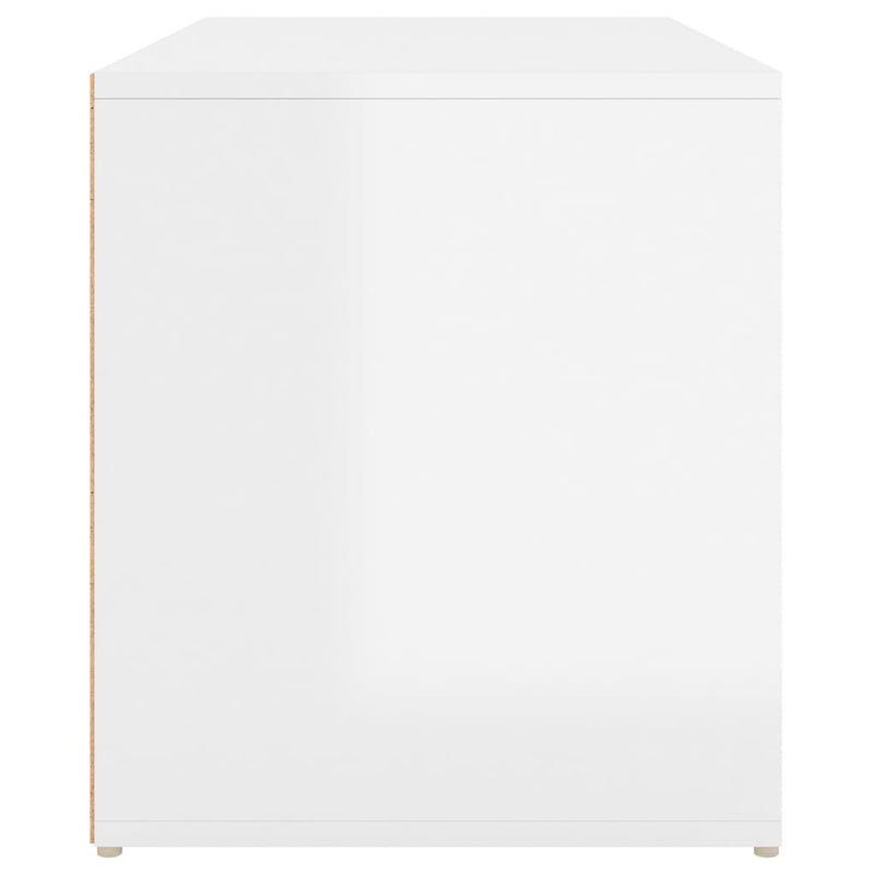 Gangbenk 80x40x45 cm høyglans hvit sponplate