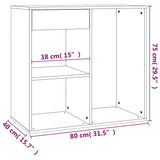 Sminkeskap sonoma eik 80x40x75 cm konstruert tre