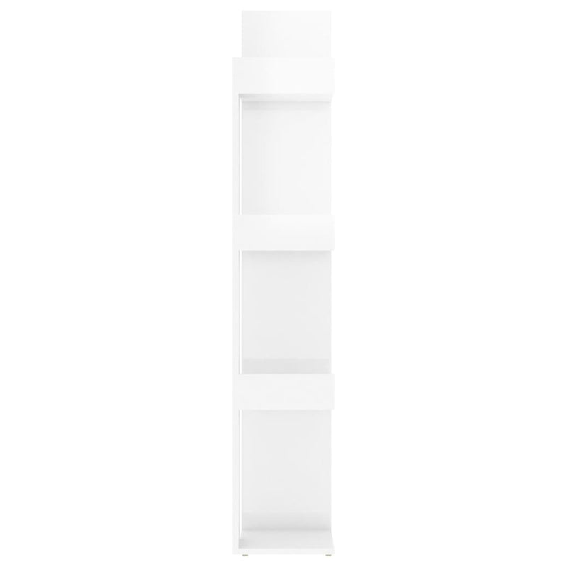 Bokhylle høyglans hvit 86x25,5x140 cm sponplate