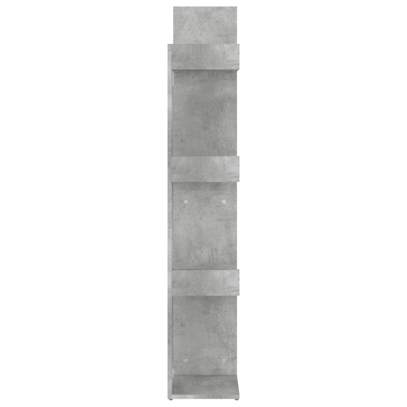 Bokhylle betonggrå 48x25,5x140 cm sponplate