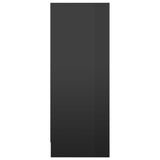 Skoskap høyglans svart 31,5x35x90 cm sponplate