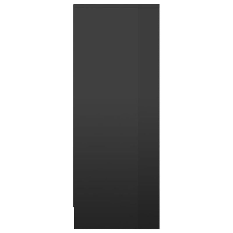Skoskap høyglans svart 31,5x35x90 cm sponplate