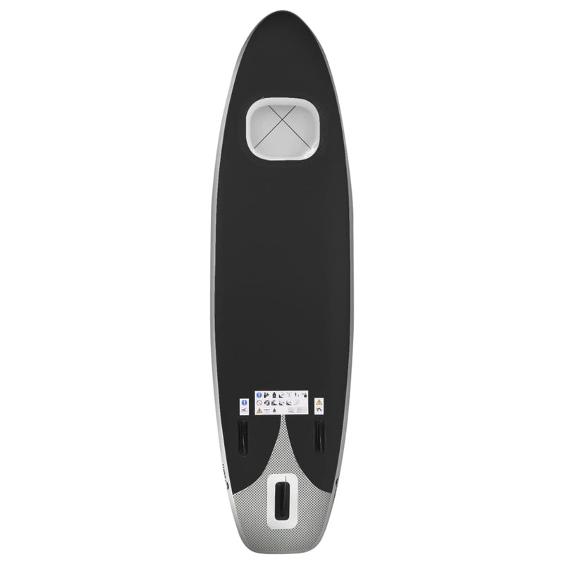 Oppblåsbart padlebrettsett svart 330x76x10 cm