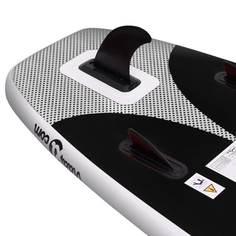 Oppblåsbart padlebrettsett svart 330x76x10 cm