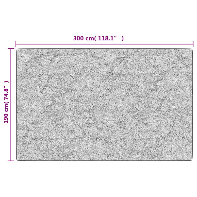 Vaskbart teppe 190x300 cm grå sklisikker
