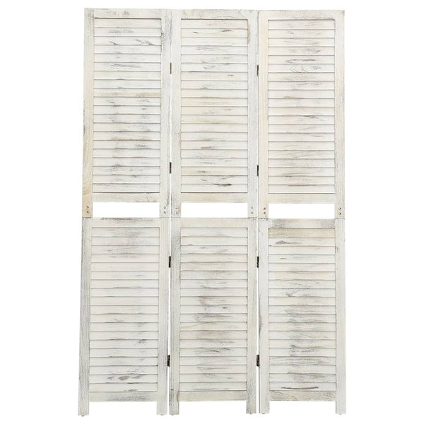 Romdeler 3 paneler antikk hvit 105x165 cm tre