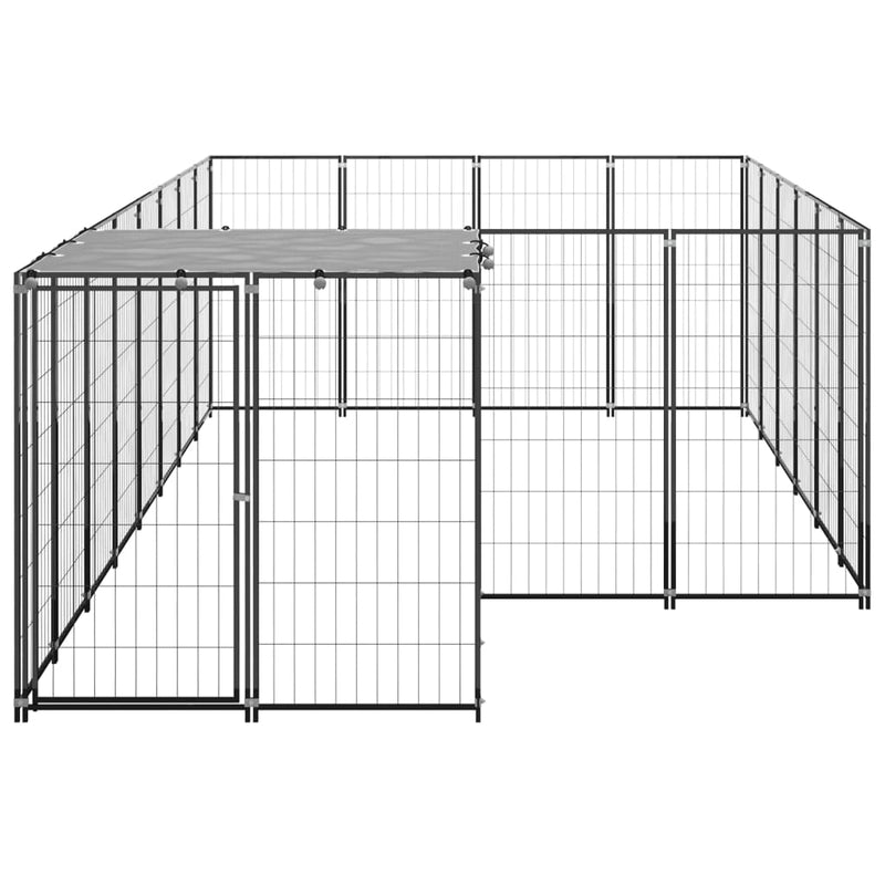Hundegård svart 8,47 m² stål