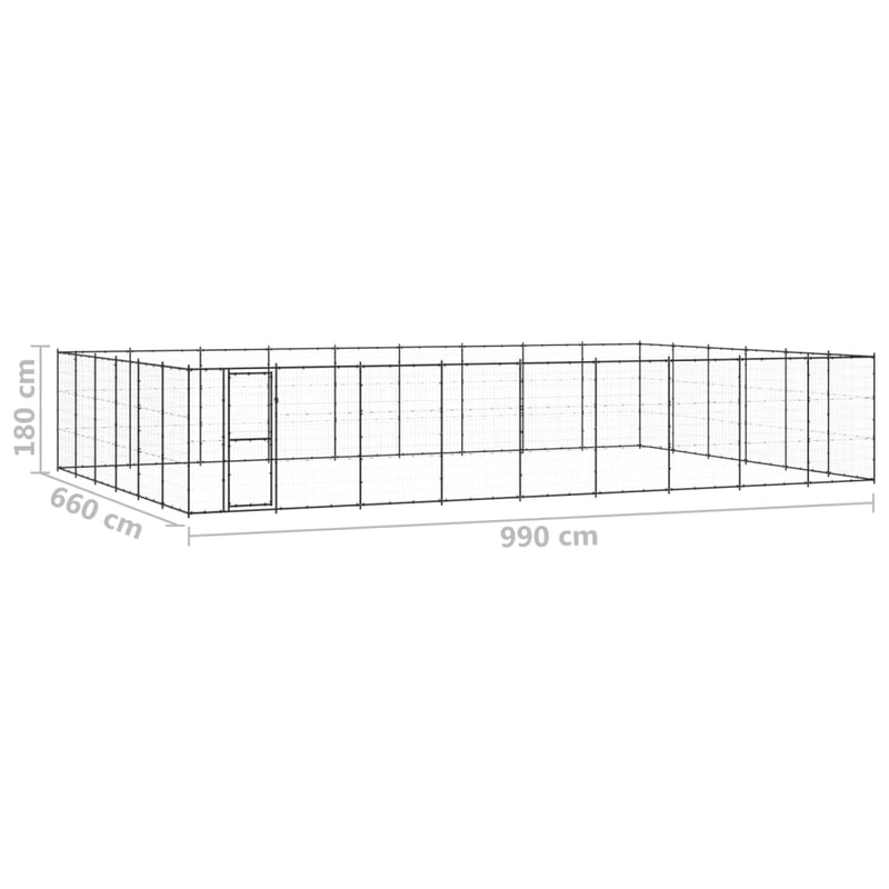 Utendørs hundegård 65,34 m² stål