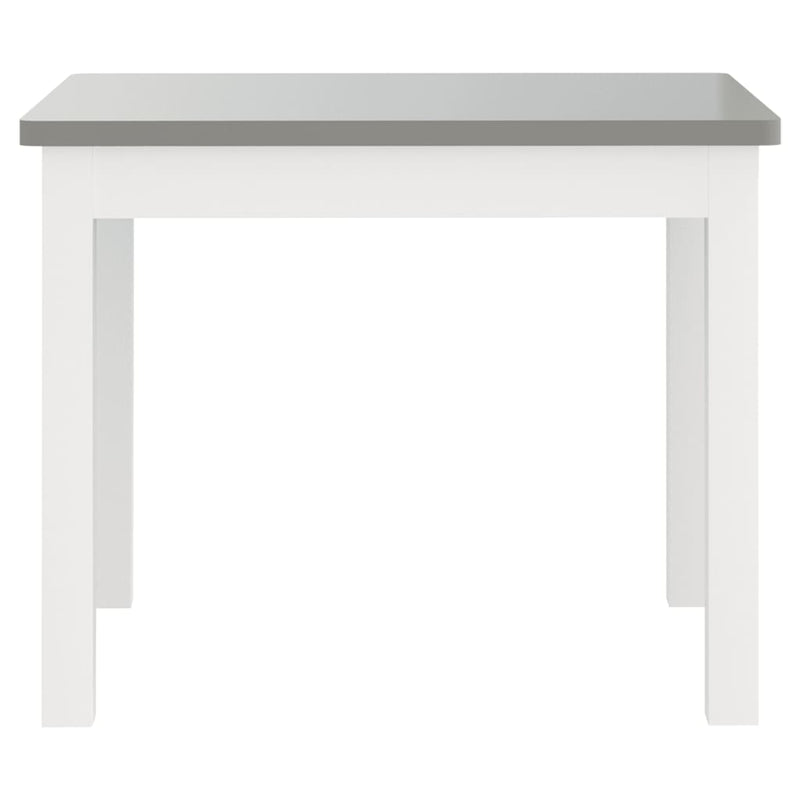 3-delers bord- og stolsett for barn hvit og grå MDF