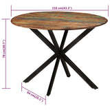 Spisebord Ø110x78 cm gjenvunnet heltre og stål