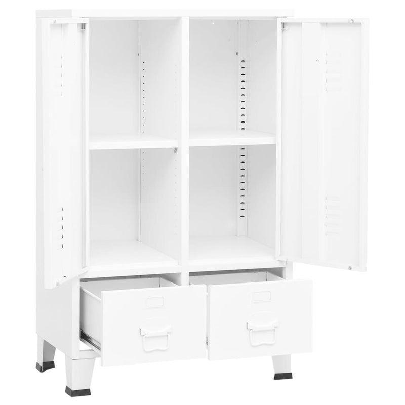 Garderobe industriell stil hvit 67x35x107 cm stål