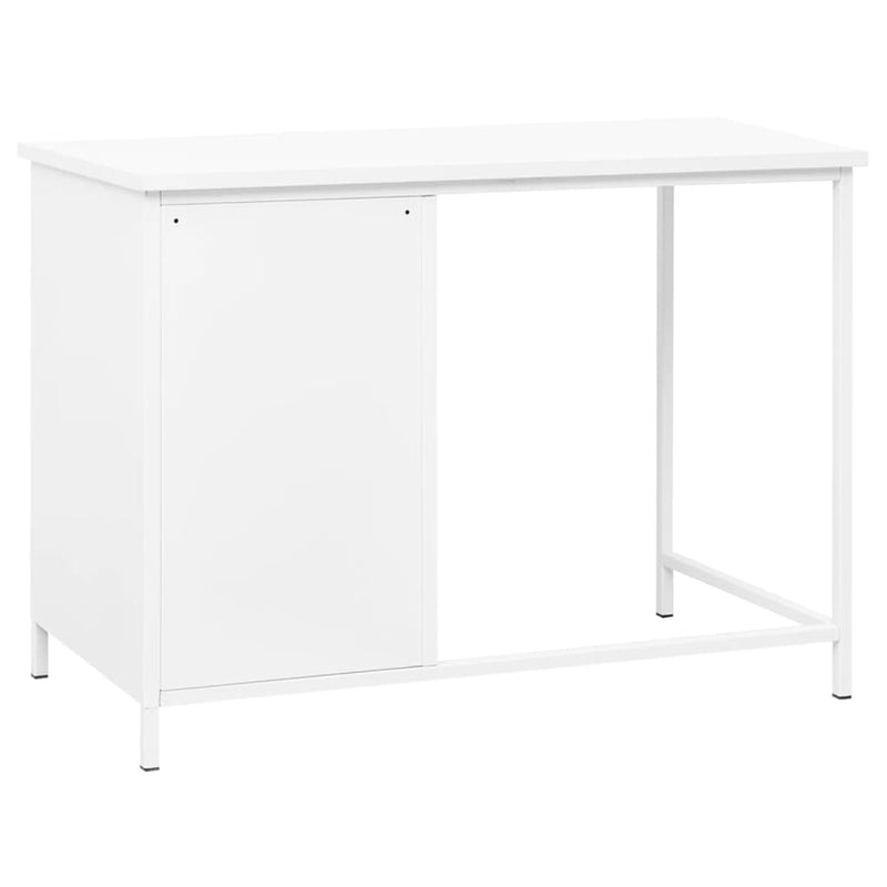 Industrielt skrivebord med skuffer hvit 105x52x75 cm stål