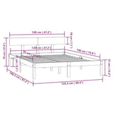 Sengeramme svart heltre furu 120x190 cm UK Small Double