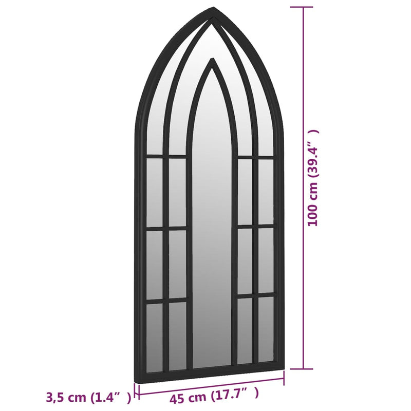 Hagespeil svart 100x45 cm for utendørs bruk jern