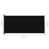 Uttrekkbar sidemarkise 140x300 cm svart