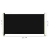 Uttrekkbar sidemarkise 160x300 cm svart
