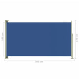 Uttrekkbar sidemarkise 170x300 cm blå