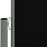 Uttrekkbar sidemarkise svart 117x1000 cm