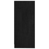 Sideskap svart 35,5x33,5x76 cm heltre furu