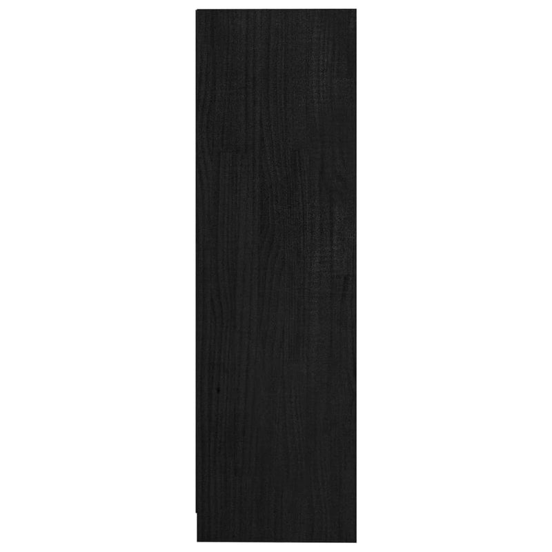 Bokhylle svart 70x33x110 cm heltre furu