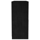 Bokhylle svart 104x33x76 cm heltre furu