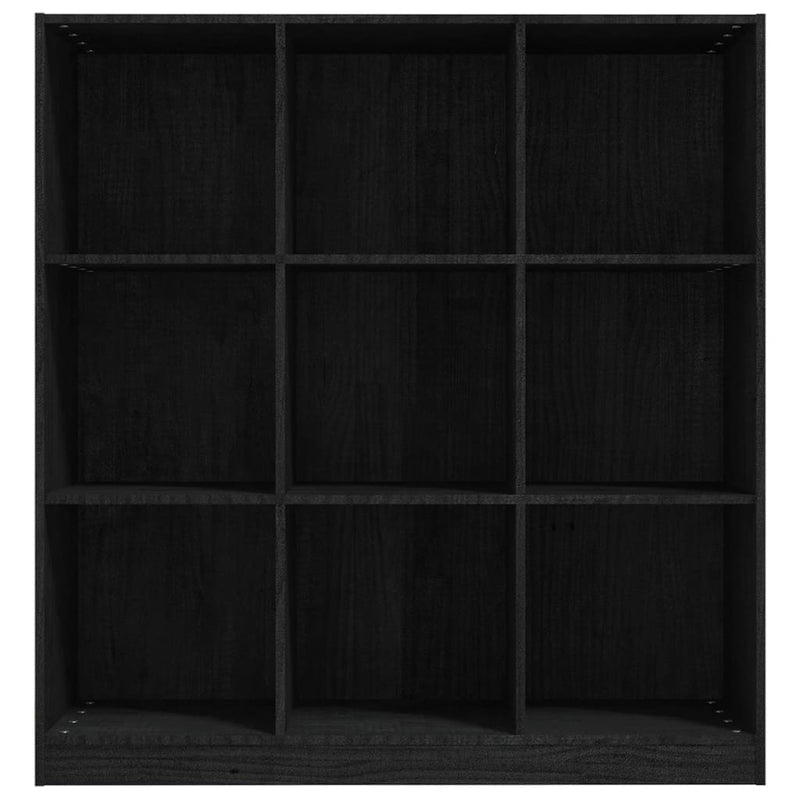 Bokhylle/romdeler svart 104x33,5x110 cm heltre furu