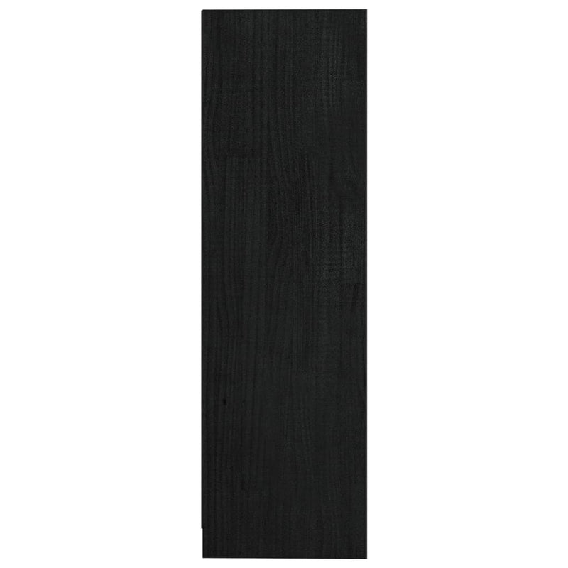 Bokhylle/romdeler svart 104x33,5x110 cm heltre furu