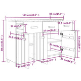 Skjenk honningbrun 113x40x80 cm heltre furu