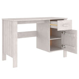 Skrivebord hvit 113x50x75 cm heltre furu