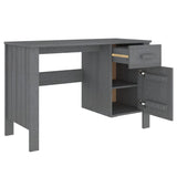 Skrivebord mørkegrå 113x50x75 cm heltre furu