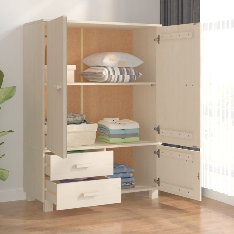 Garderobe honningbrun 99x45x137 cm heltre furu