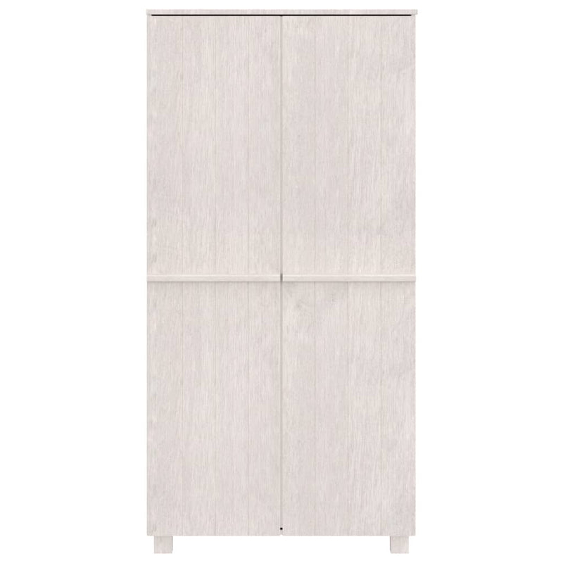 Garderobe hvit 89x50x180 cm heltre furu