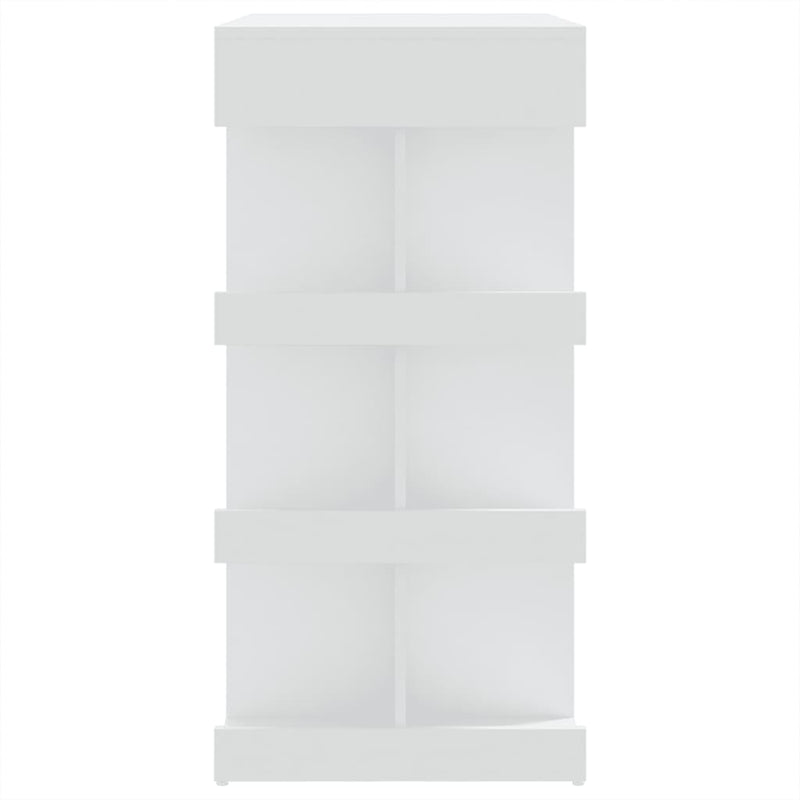 Barbord med oppbevaringsstativ hvit 100x50x101,5 cm sponplate