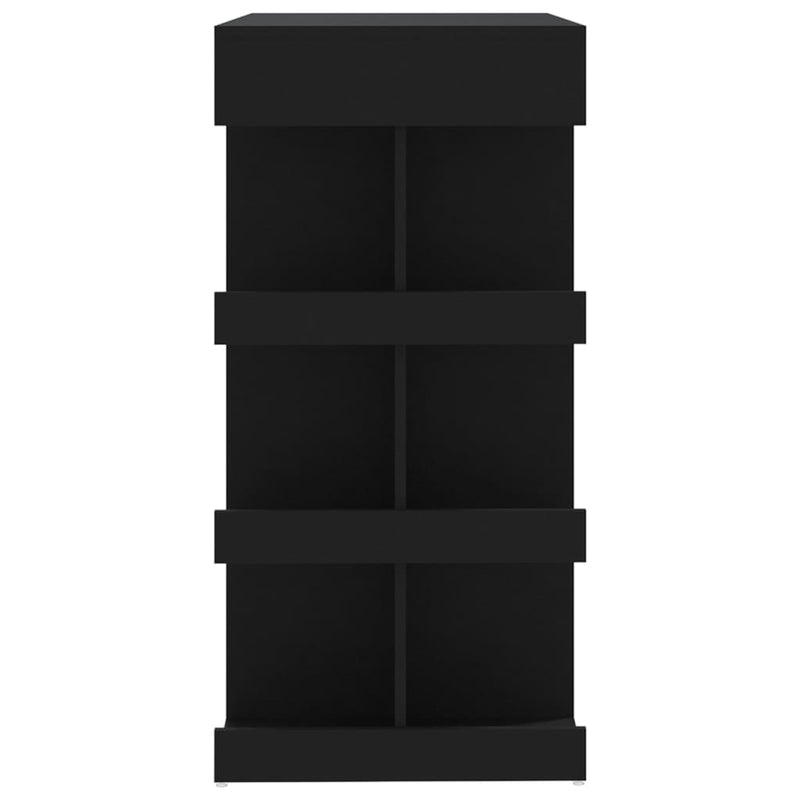Barbord med oppbevaringsstativ svart 100x50x101,5 cm sponplate
